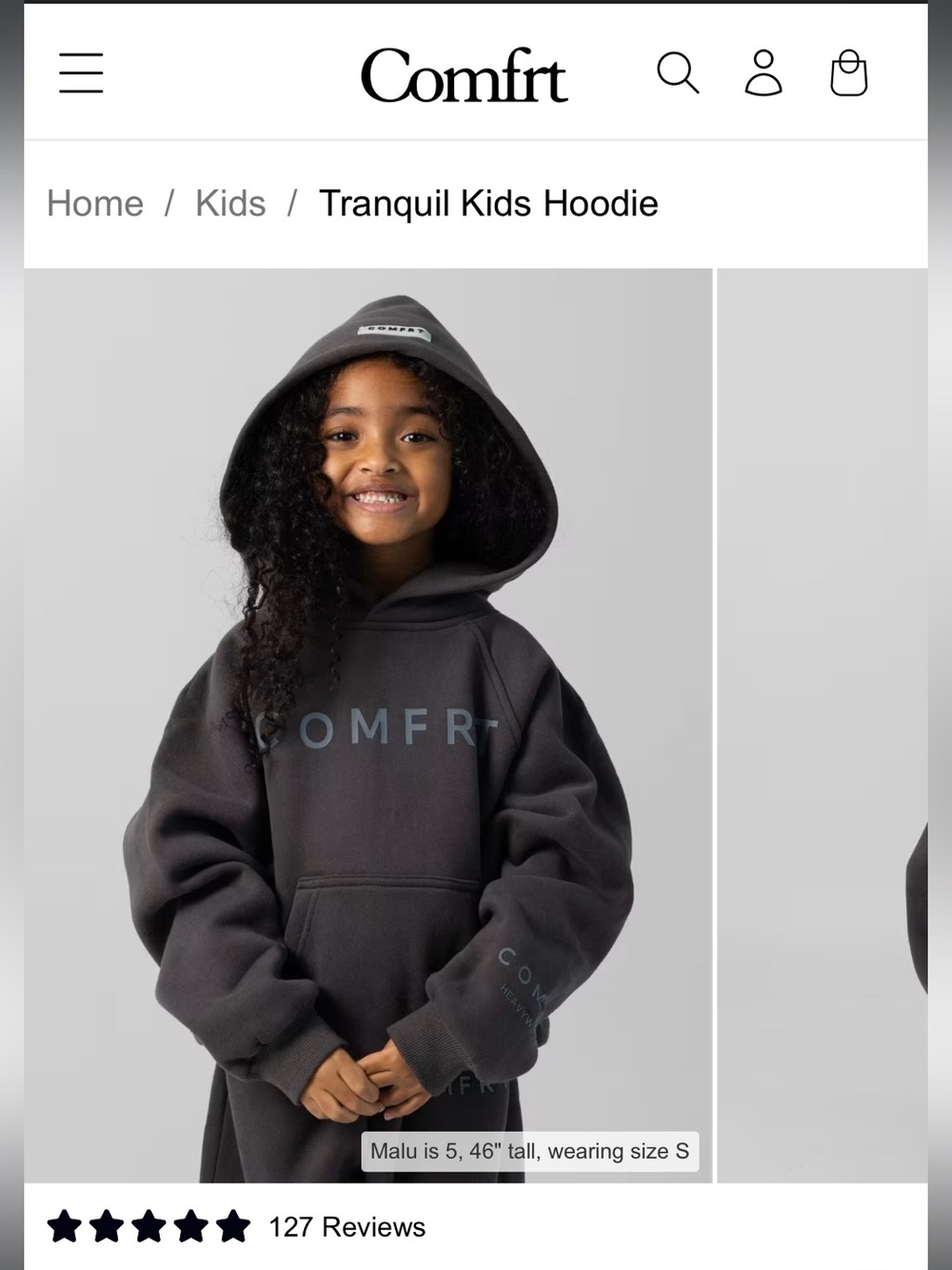 Comfrt Kids Hoodie - Charcoal